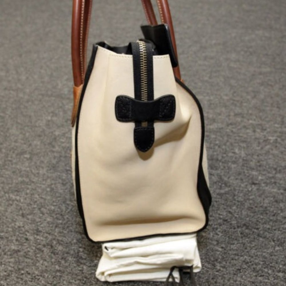 Celine Tricolor Mini Shopper Luggage Tote Natural Handbag 165212HJT.02VG WOMENS - Picture 3 of 12
